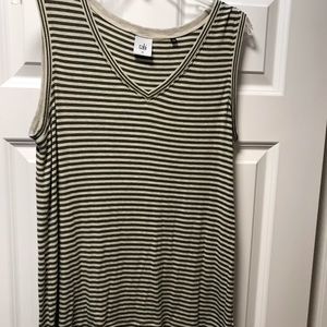 CAbi casual tank in green stripe